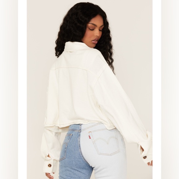 Free People We The Free Saturday Cropped Shacket - Picture 3 of 7